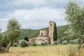 Castelnuovo dell`Abate, Tuscany, Italy / 24th July 2016 / Abbey of Sant`Antimo in Val dÃ¢â¬â¢Orcia Royalty Free Stock Photo